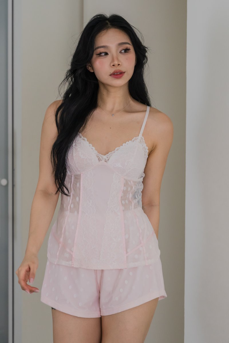 KAIA Swiss Dot 2Pcs Set Sleepwear (Petal Pink)