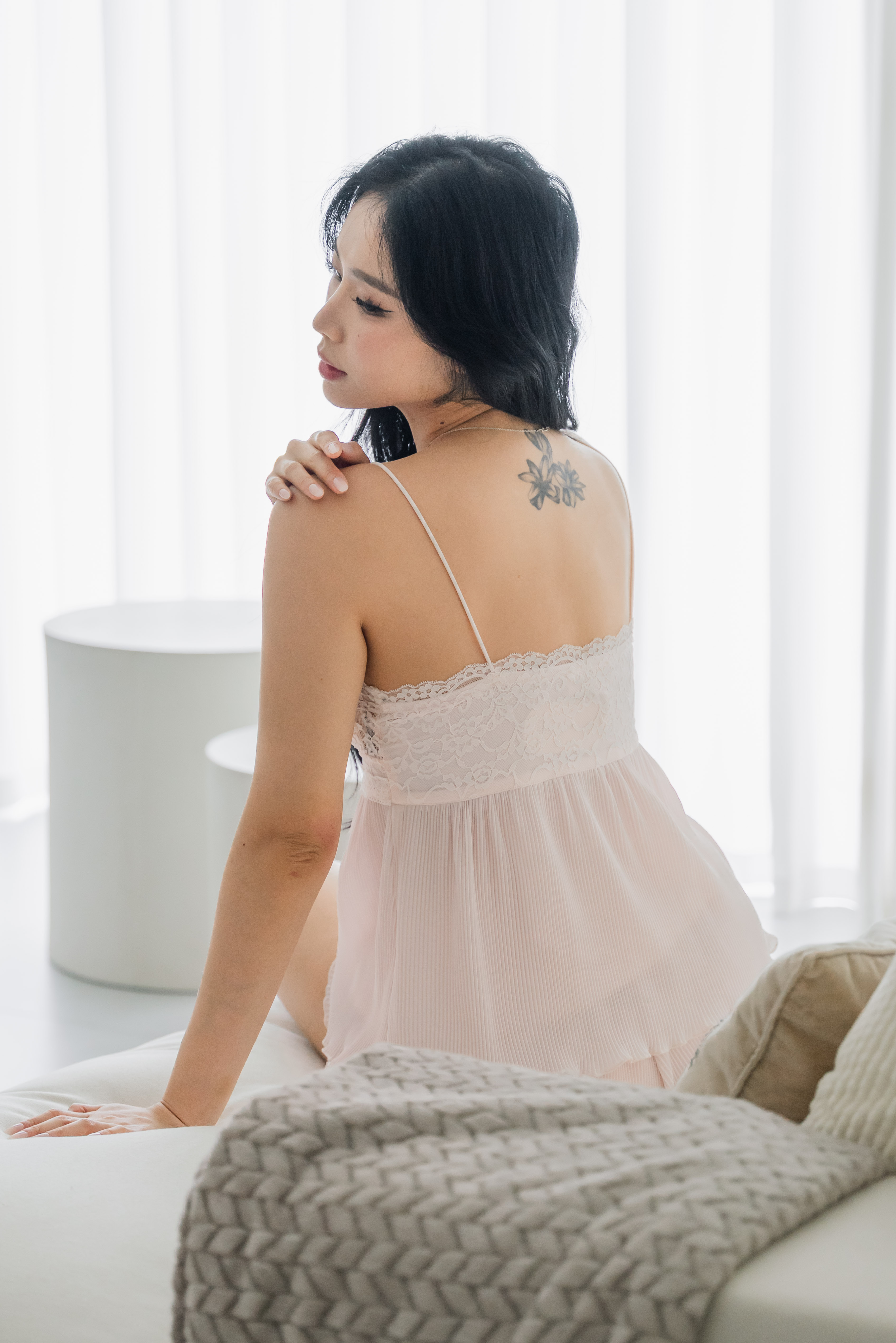 DAHLIA Pleated 2 Pcs Set Sleepwear (Petal Pink)