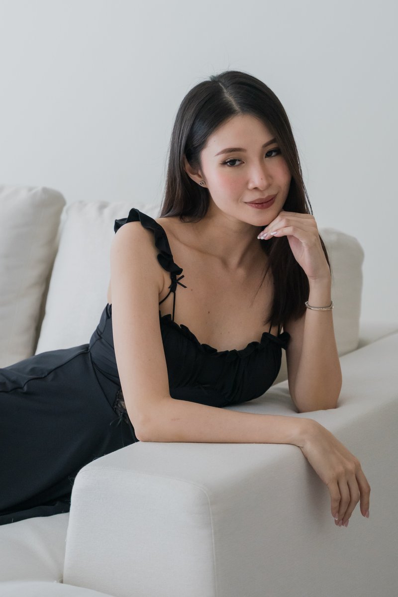 BLAIR Corset Slip Dress (Dusk Black)