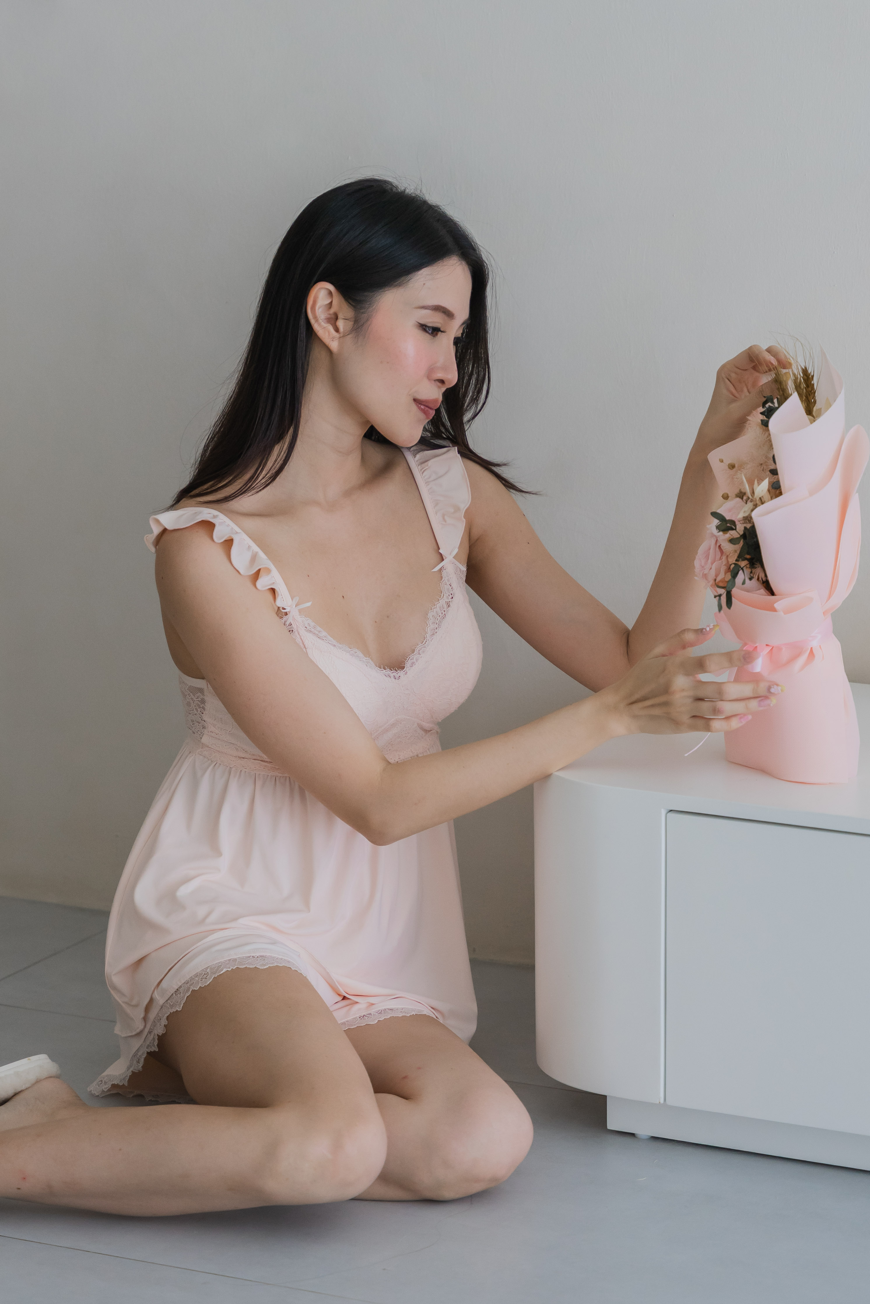 KARA Flutter Sleeve 2 Pcs Set (Apricot Peach)