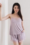 NELLY V LACE NECK 2Pcs Set (Lavender)