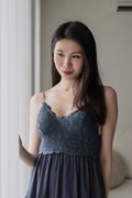 CAMELLIA Petal Lace 2Pcs Set (Stormy Gray)