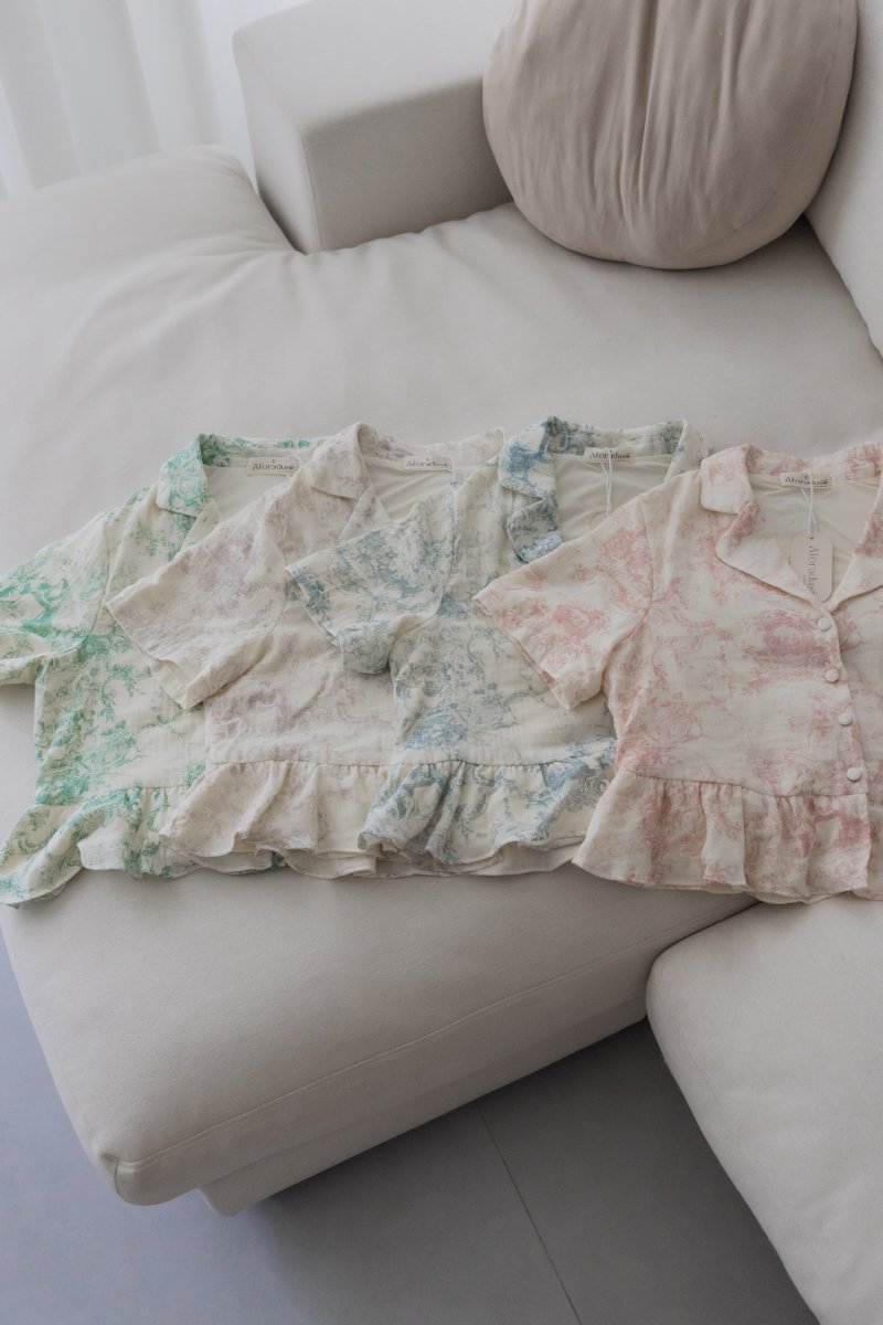 CLAIRE Toile Sleeved 2Pcs Set Sleepwear