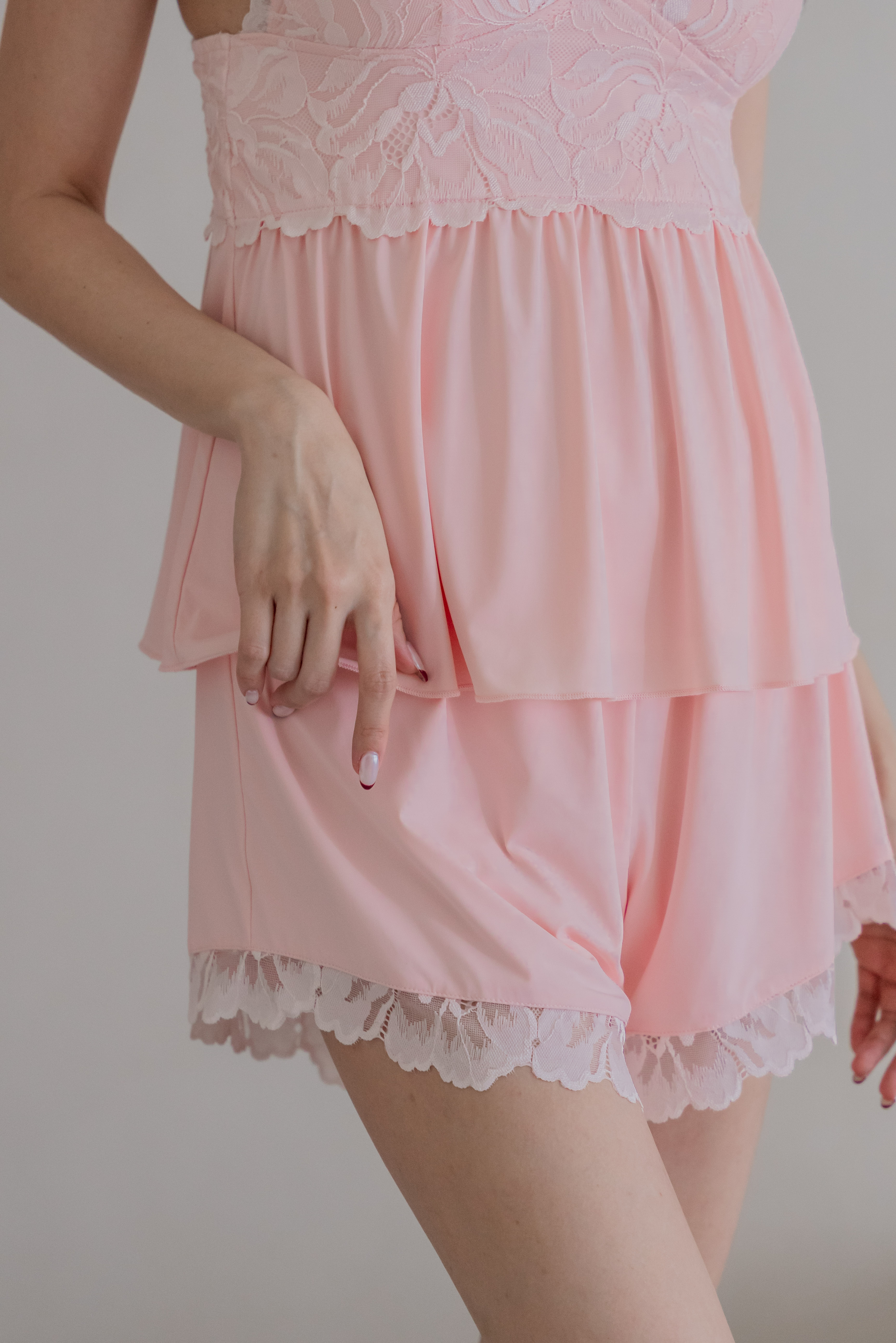 CAMELLIA Petal Lace 2Pcs Set (Petal Pink)