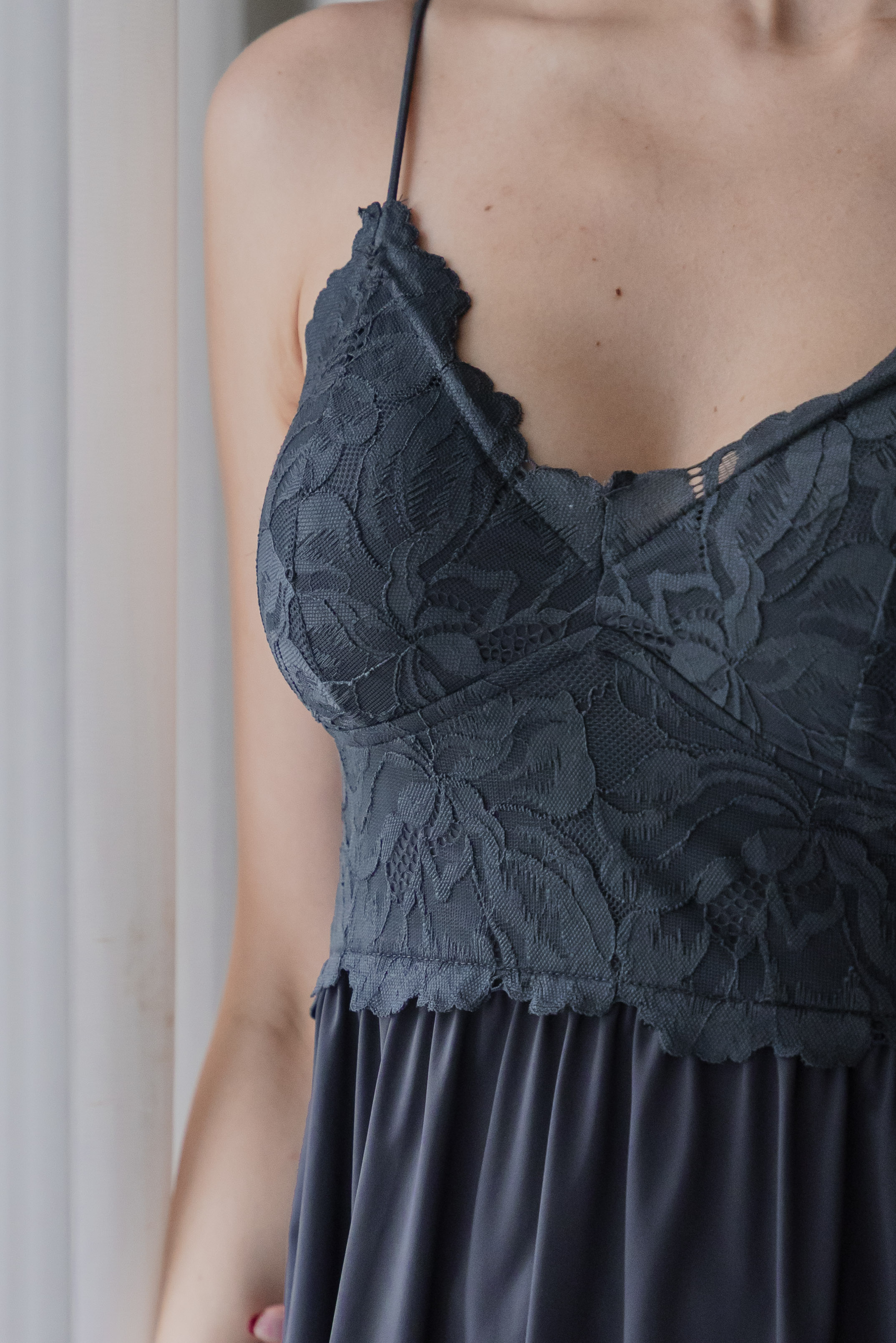 CAMELLIA Petal Lace 2Pcs Set (Stormy Gray)