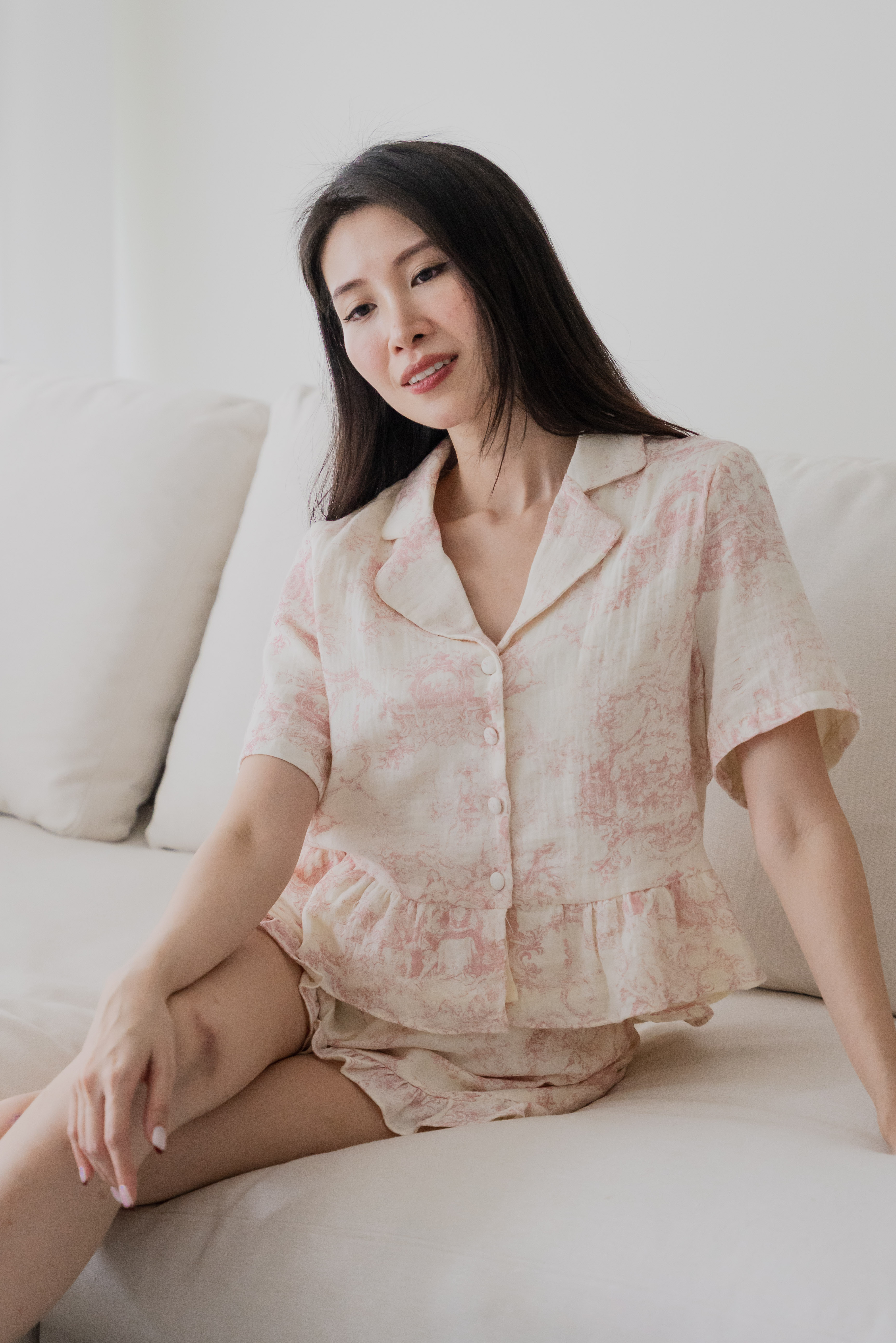 CLAIRE Toile Sleeved 2Pcs Set Sleepwear