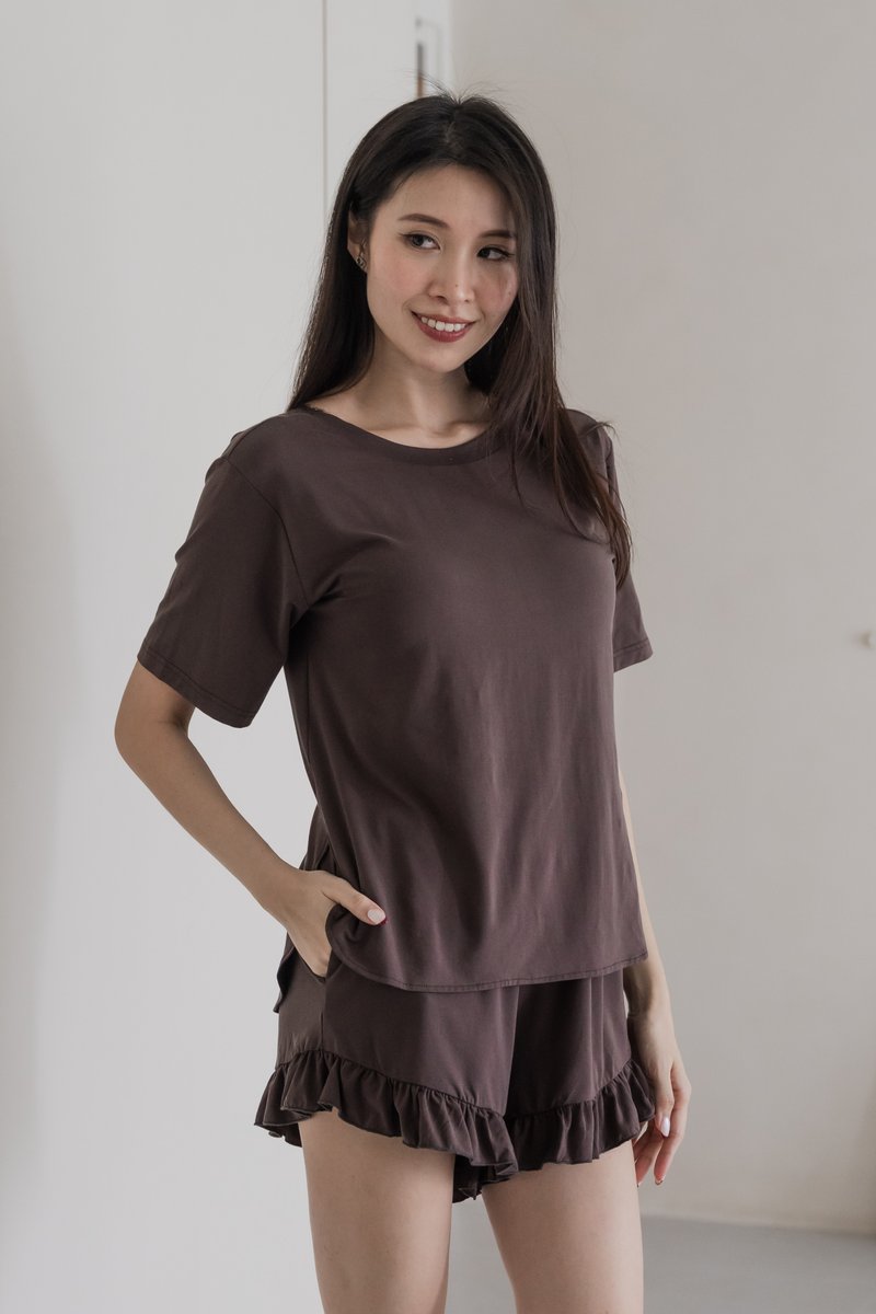 BERLYN LACE CROSS BACK 2Pcs Set (Espresso Brown)