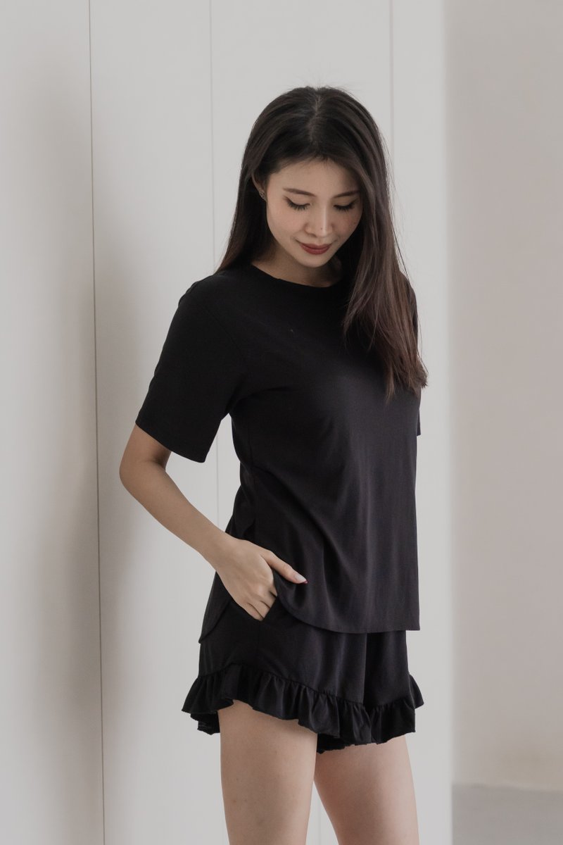 BERLYN LACE CROSS BACK 2Pcs Set (Dusk Black)