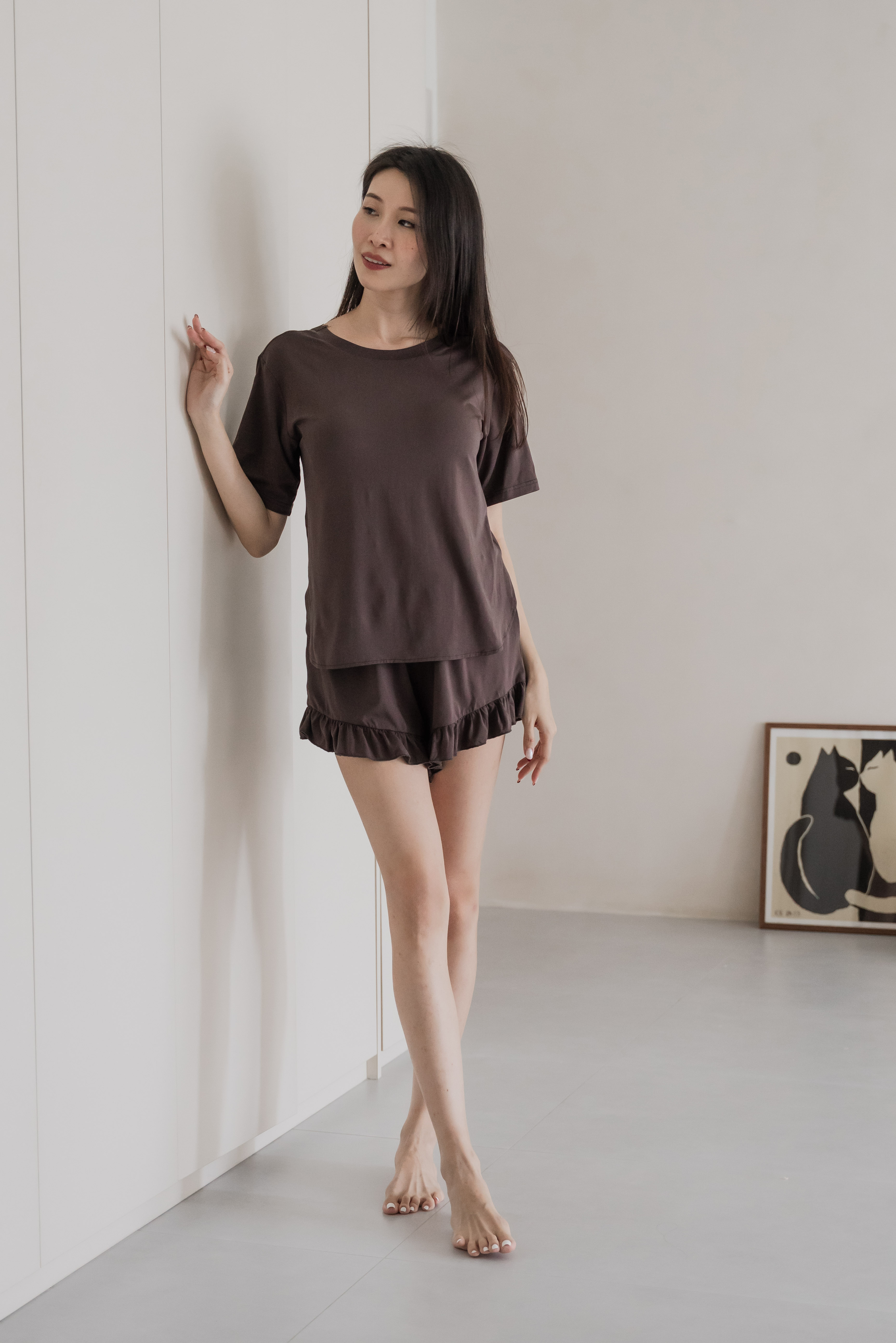 BERLYN LACE CROSS BACK 2Pcs Set (Espresso Brown)