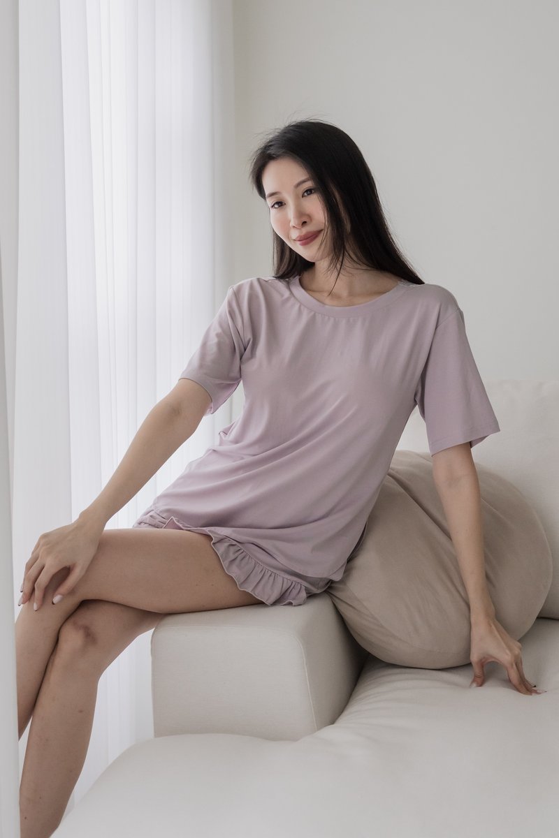 BERLYN LACE CROSS BACK 2Pcs Set (Misty Lilac)