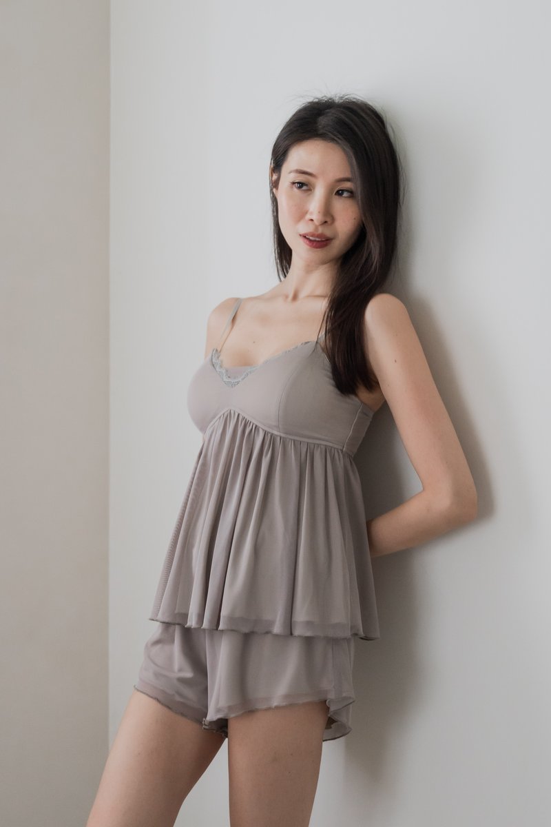 ODETTE Mesh 2Pcs Set (Ice Greige)