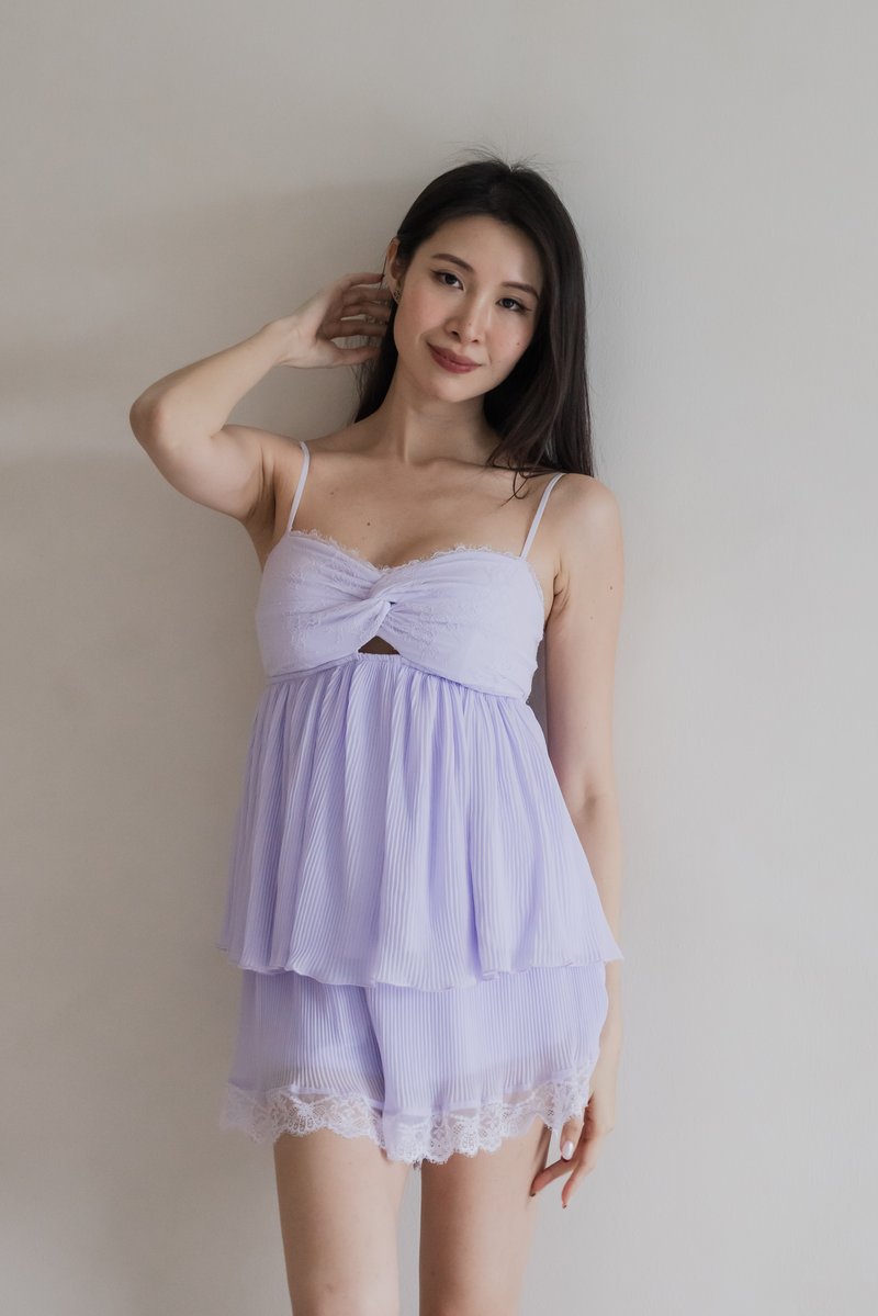 LEIA Pleated Twist Knot 2Pcs Set (Wisteria)