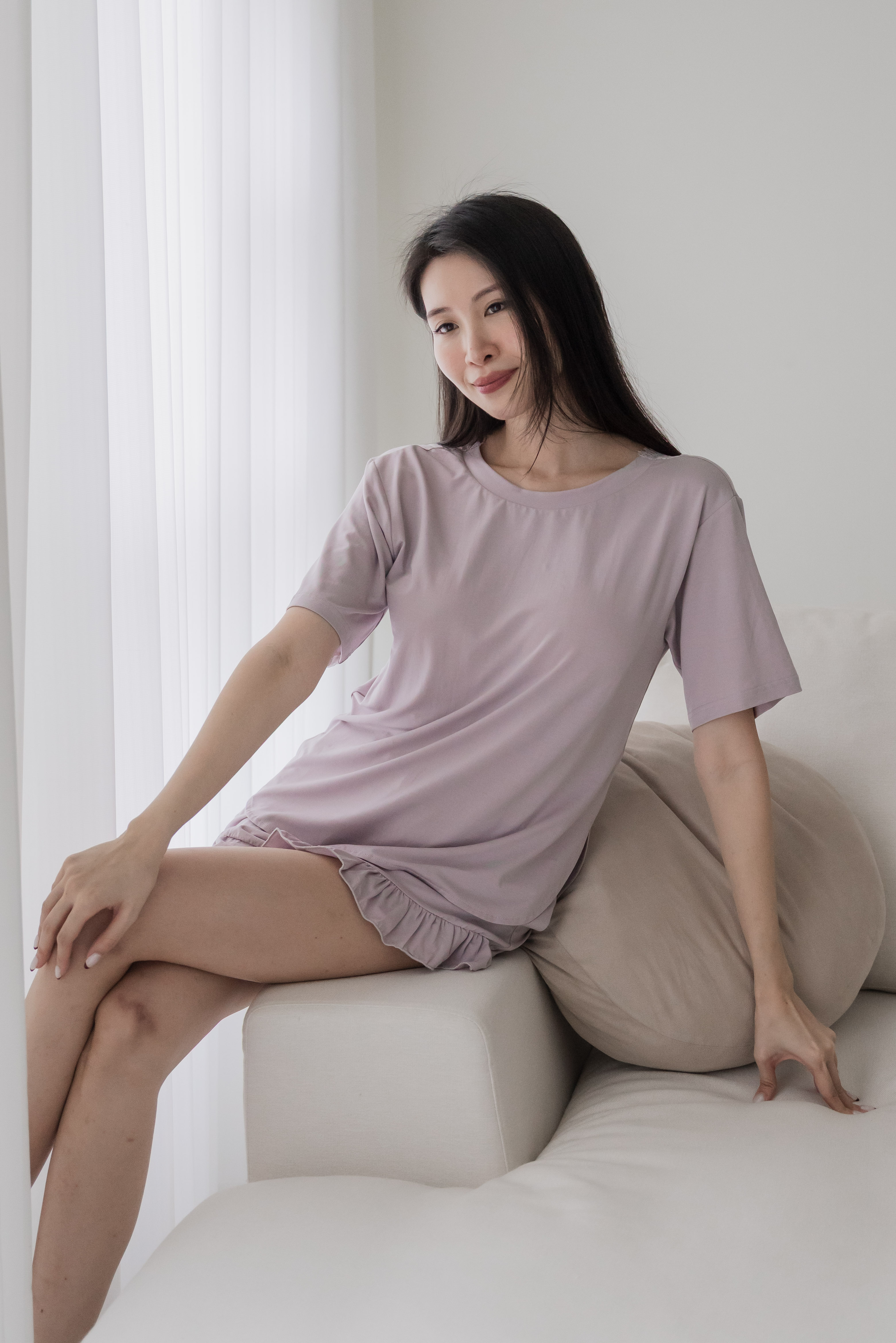 BERLYN LACE CROSS BACK 2Pcs Set (Misty Lilac)