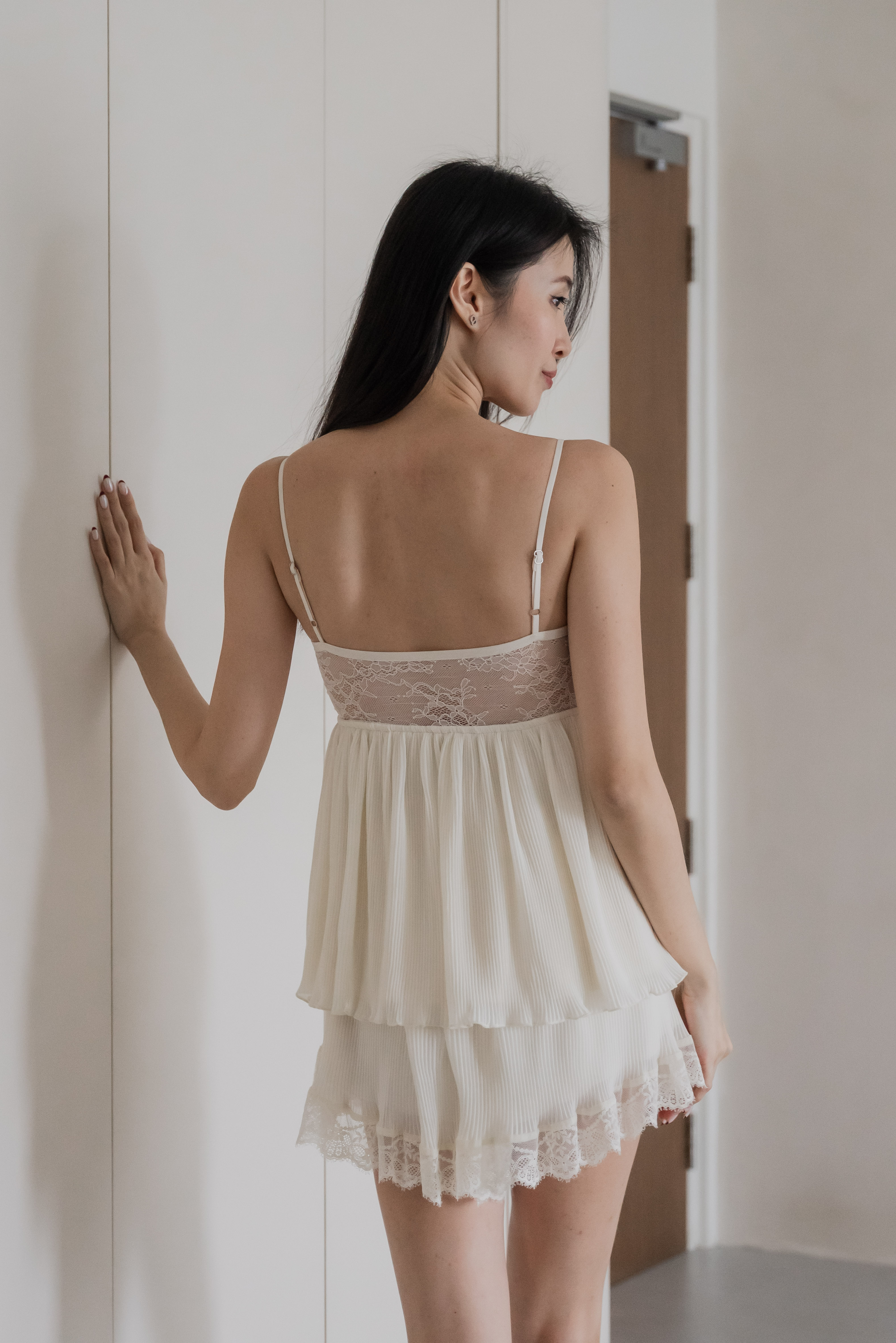 LEIA Pleated Twist Knot 2Pcs Set (Cream)
