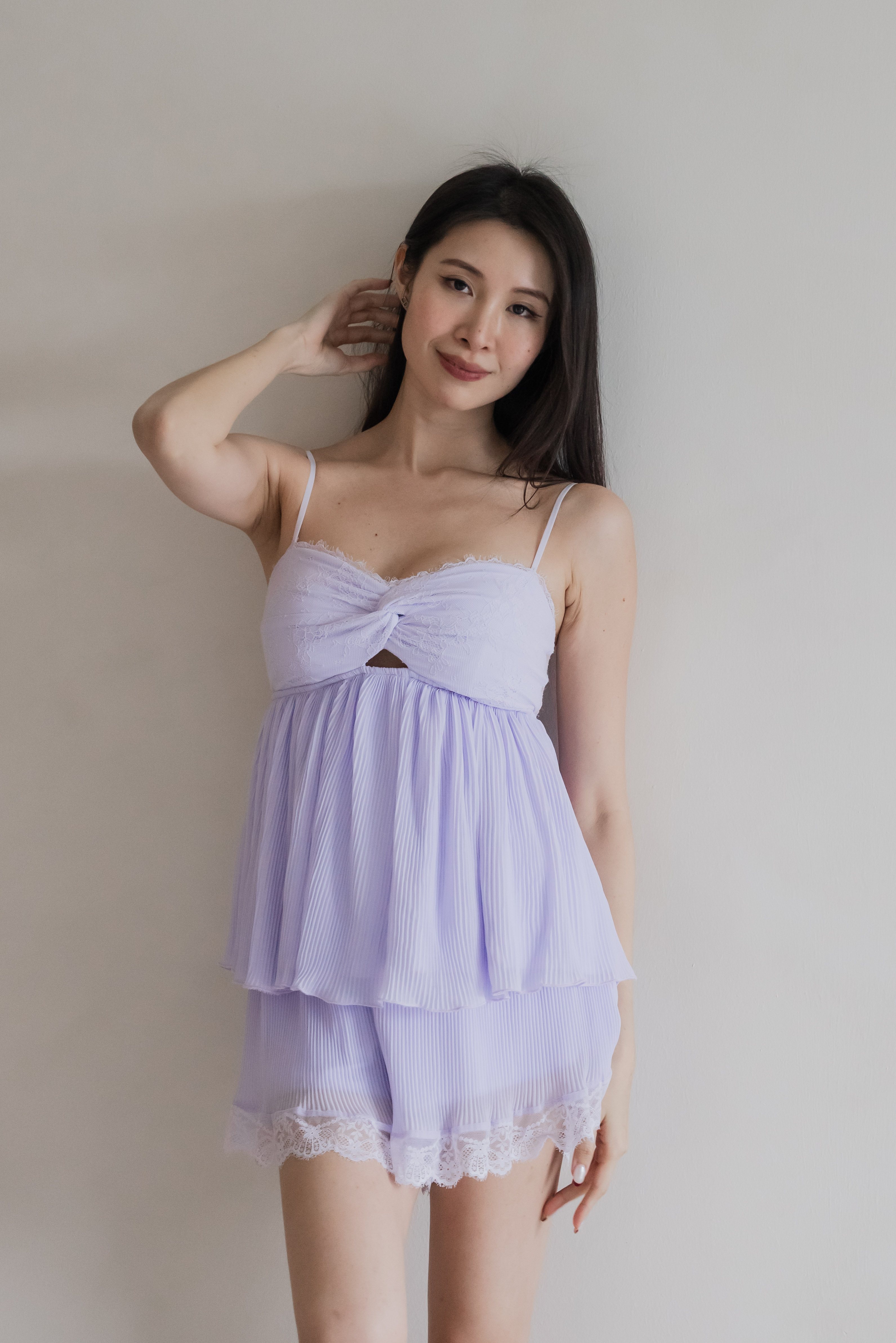 LEIA Pleated Twist Knot 2Pcs Set (Wisteria)