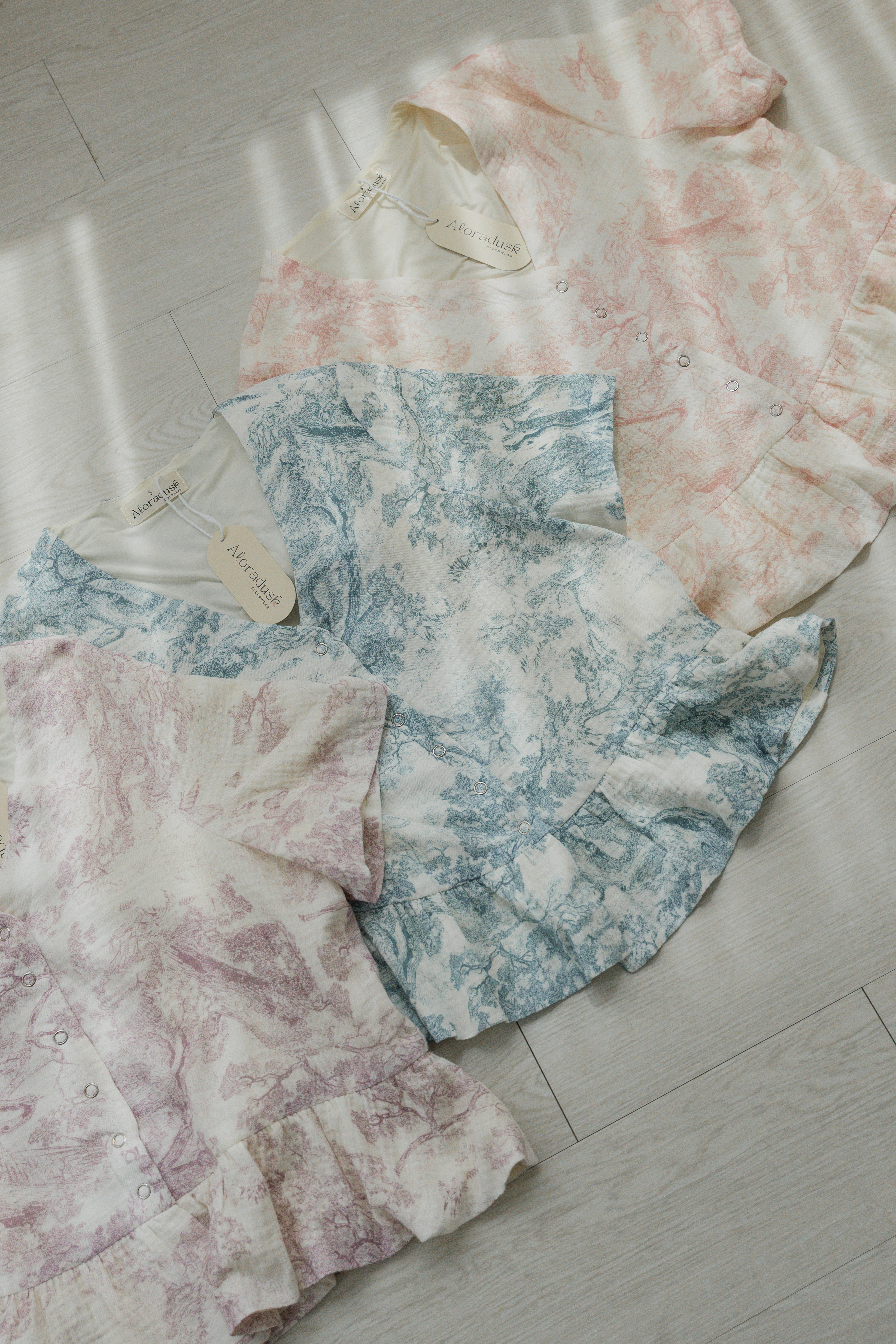 CLEO Toile Sleeved 2Pcs Set Sleepwear