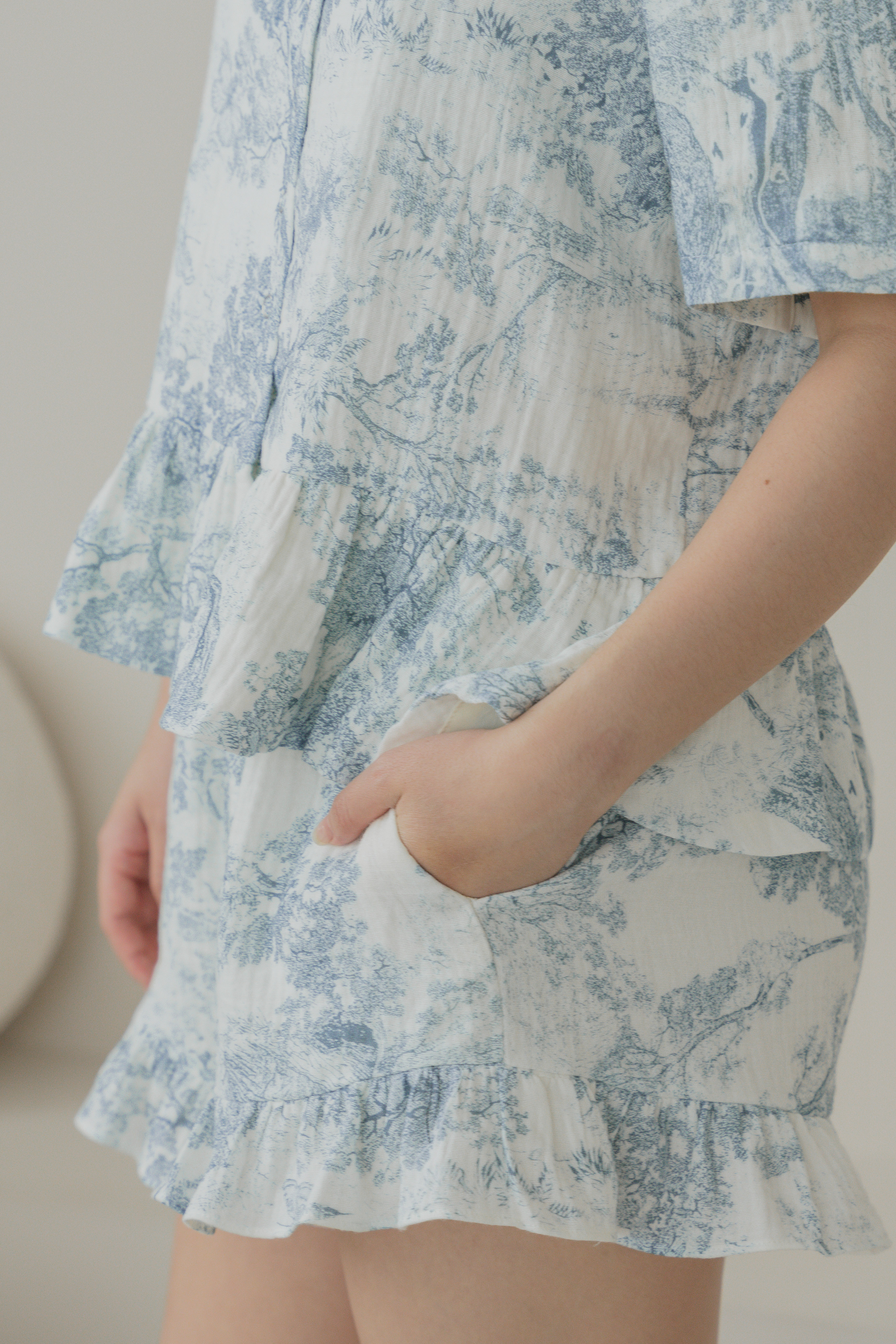 CLEO Toile Sleeved 2Pcs Set Sleepwear