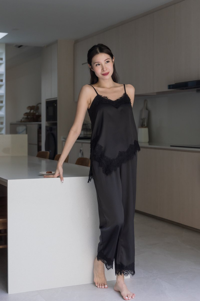 MILLIE Satin Lace Cami 2Pcs Pants Set