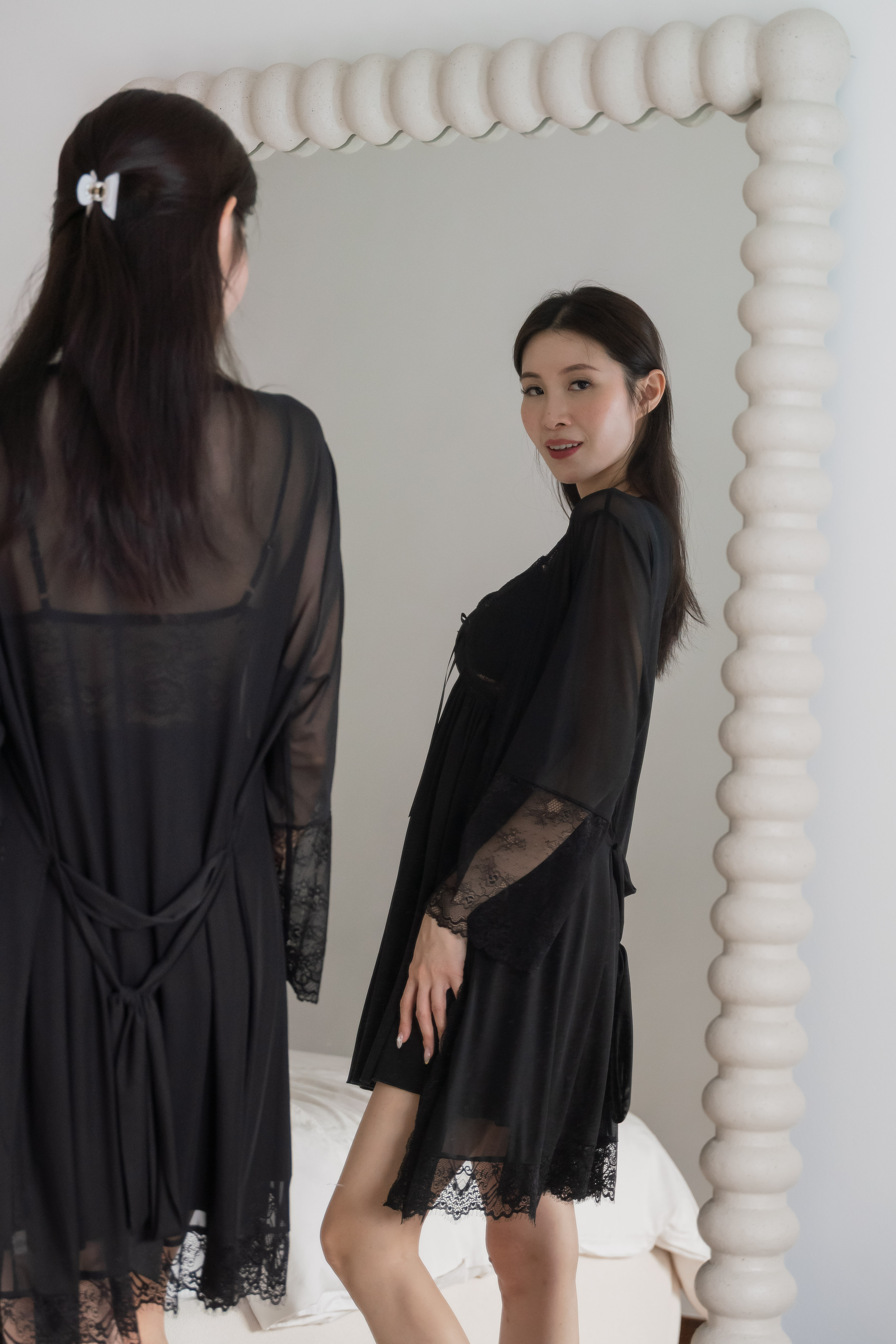 SONIA Lace Robe (Dusk Black)